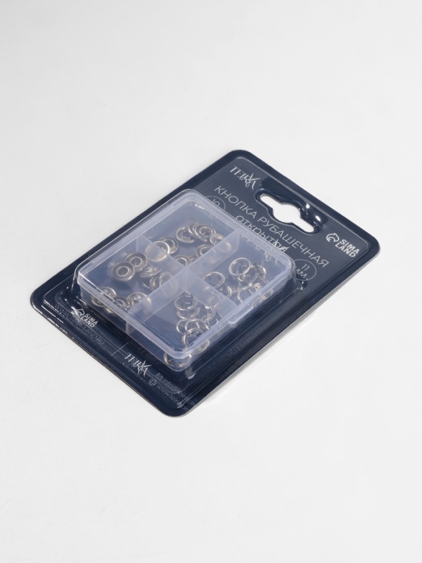 Кнопки рубаш откр d11мм (наб 10шт цена за наб) нерж сталь серебряный блистер TR