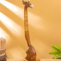 Набор сувенирный "Жирафы" дерево, H - 50,40 и 30 см, цв. коричневый
