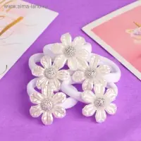 Резинка для волос "Беляночка" (набор 6 шт) ромашка