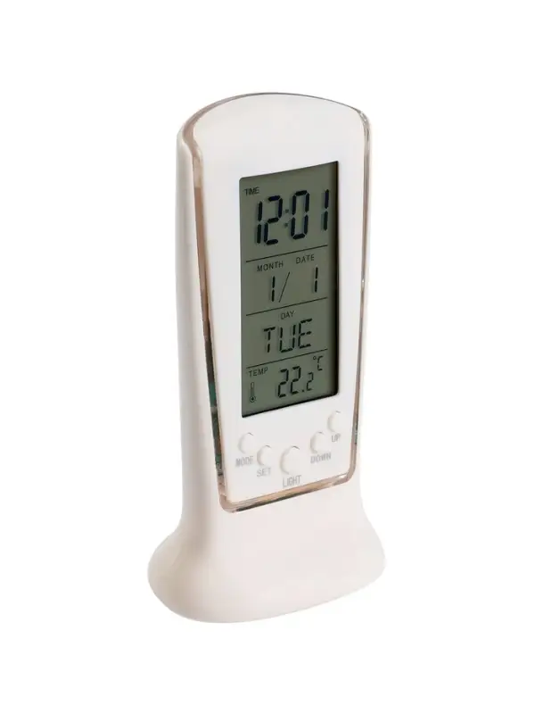 Часы - будильник LB-02 "Обелиск", дата, температура, подсветка, белый