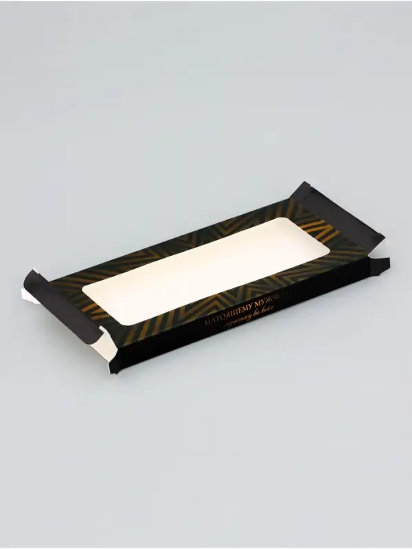 Подарочная коробка под плитку шоколада, с окном, &laquo;Натоящему мужчине&raquo;, 17.1&times;8&times;1.4 см