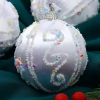 Набор шаров пластик d-8 см, 3 шт "Бамби" серебро