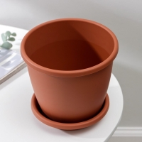 Горшок для цветов с поддоном &laquo;Афина&raquo;, 2,2 л, пластиковый, цвет коричневый