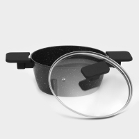 Кастрюля с крышкой Доляна &laquo;Первый дом&raquo;, 2,5 л, d=20 см, антипригарное покрытие, индукция, цвет чёрный