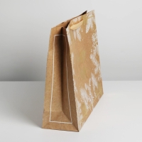 Пакет подарочный новогодний крафтовый горизонтальный &laquo;С Новым годом&raquo;, L 40 х 31 х 11.5 см, Новый год