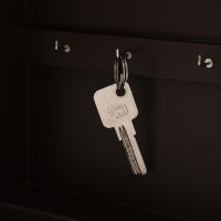 Ключница дерево 6 крючков "Растительный венок" кофейный 6х22х30 см