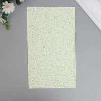 Лист для творчества иск.кожа "Блёстки" бело-зелёный лист 33х20 см толщина 1,6 мм