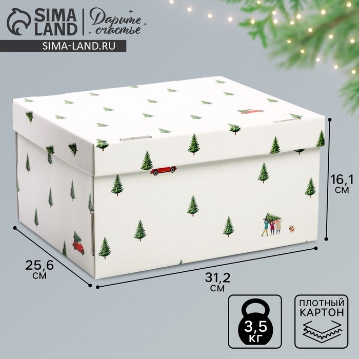 Коробка подарочная новогодняя складная &laquo;Новый год&raquo;, 31,2 х 25,6 х 16,1 см, Новый год