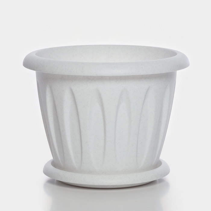 Горшок с поддоном &laquo;Фелиция&raquo;, 3,6 л, цвет мраморный