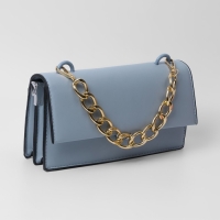 Цепочка для сумки, с карабинами, металлическая, плоская, 29 &times; 19 мм, 30 см, цвет золотой