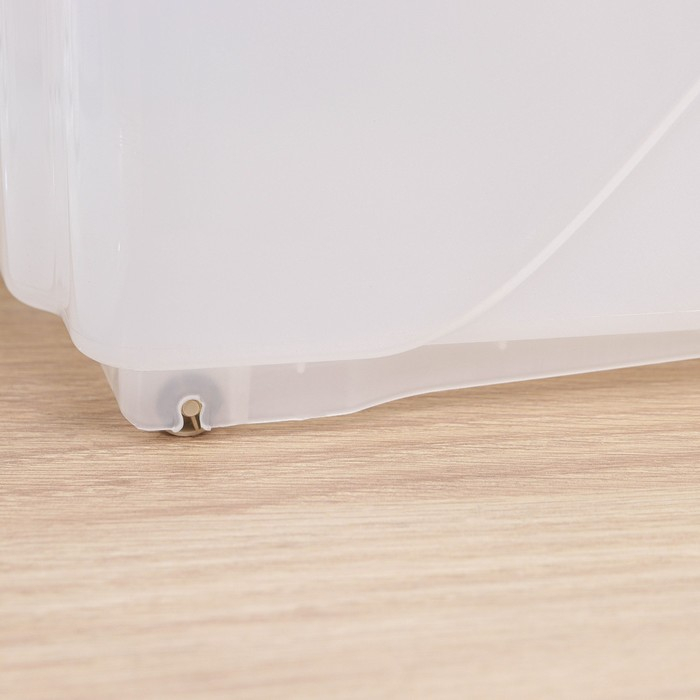 Контейнер для хранения хозяйственный на колёсиках, 10 л, 46&times;16&times;23,5 см, прозрачный