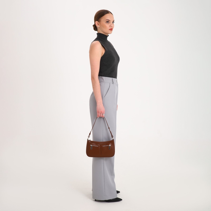 Сумка женская TEXTURA, маленький размер, цвет коричневый