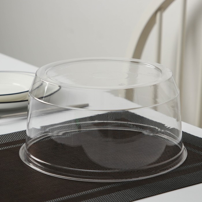 Крышка для тортницы пластиковая одноразовая ПР-Т-193, внешний 11&times;10&times;7 см, внутренний 22,5&times;19,4&times;10 см, цвет прозрачный, 100 шт/уп