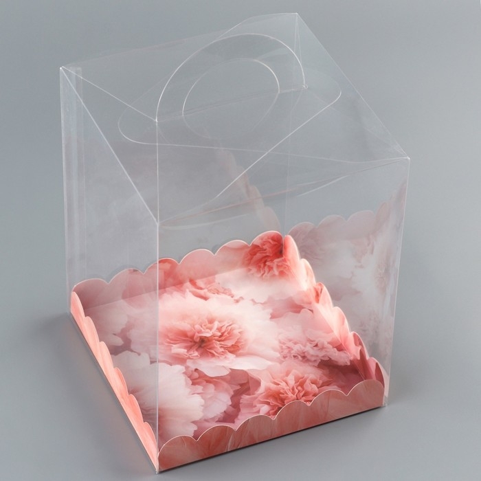 Коробка кондитерская, сундук, упаковка, &laquo;Нежные цветы&raquo;, 14 х 14 х 18 см