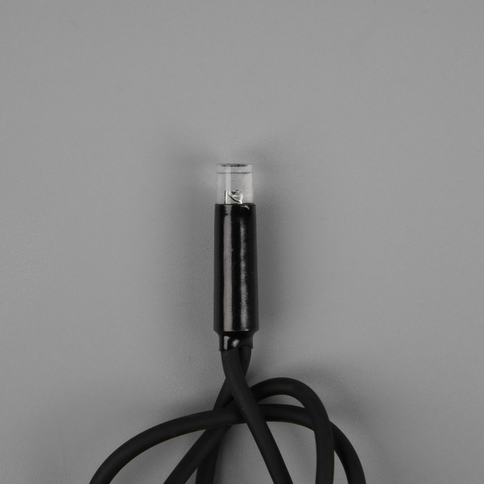 Гирлянда &laquo;Нить&raquo; 10 м, IP65, УМС, тёмная каучуковая нить, 100 LED, свечение мульти, 220 В