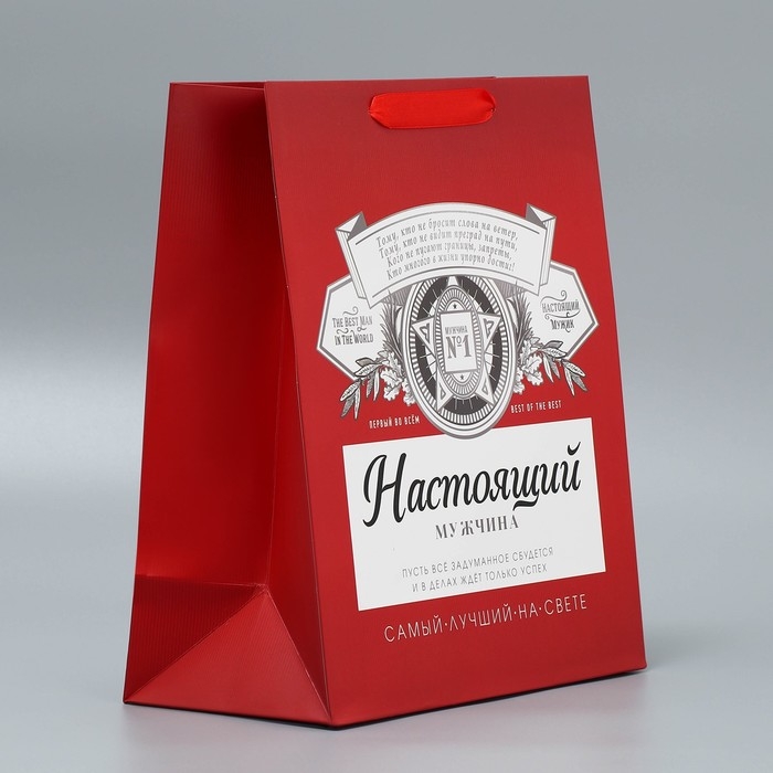 Пакет подарочный ламинированный вертикальный, упаковка, &laquo;Лучшему на свете&raquo;, ML 23 х 27 х 11,5 см