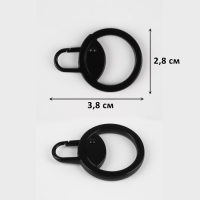 Пуллер для молнии, металлический, 3,8 &times; 2,8 см, 5 шт, цвет чёрный