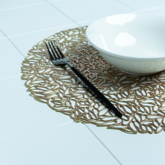 Салфетка сервировочная на стол &laquo;Манифик&raquo;, d=38 см, цвет золотой