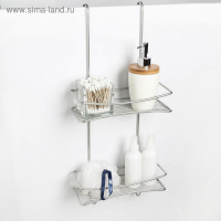 Полка навесная для душевой кабины 2-х ярусная "Лагуна", цвет хром