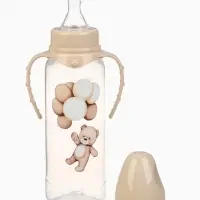 Новогодняя бутылочка для кормления &laquo;Baby Bear&raquo; 250 мл, цилиндр, бежевый Mum&Baby