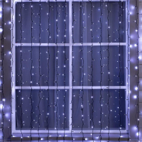 Гирлянда &laquo;Занавес&raquo; 2 &times; 3 м, IP44, УМС, тёмная нить, 760 SMD-LED, свечение белое, 220 В