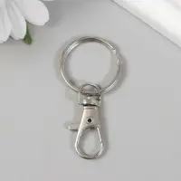 Брелок металл "Карабин с кольцом" серебро 2,8х6 см