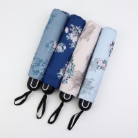 Зонт механический &laquo;Пионы&raquo;, эпонж, 4 сложения, 8 спиц, R = 48/55 см, D = 110 см, цвет МИКС