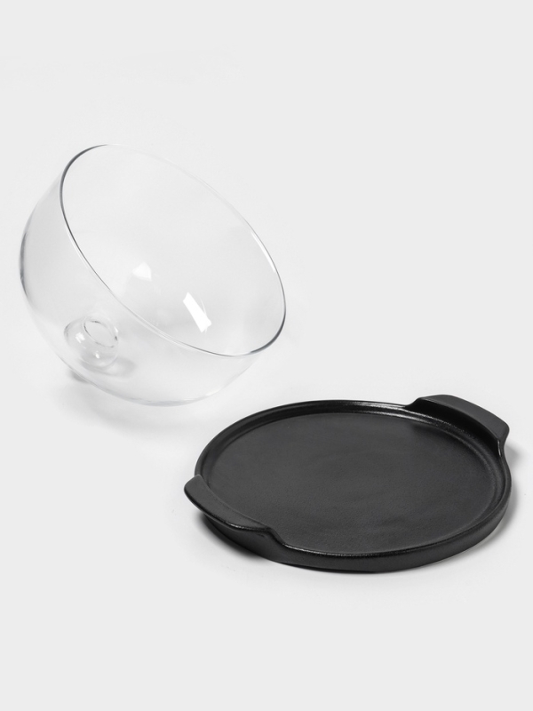 Блюдо фарфоровое с крышкой-клош для десертов "Галактика" 24,2х22х16 см