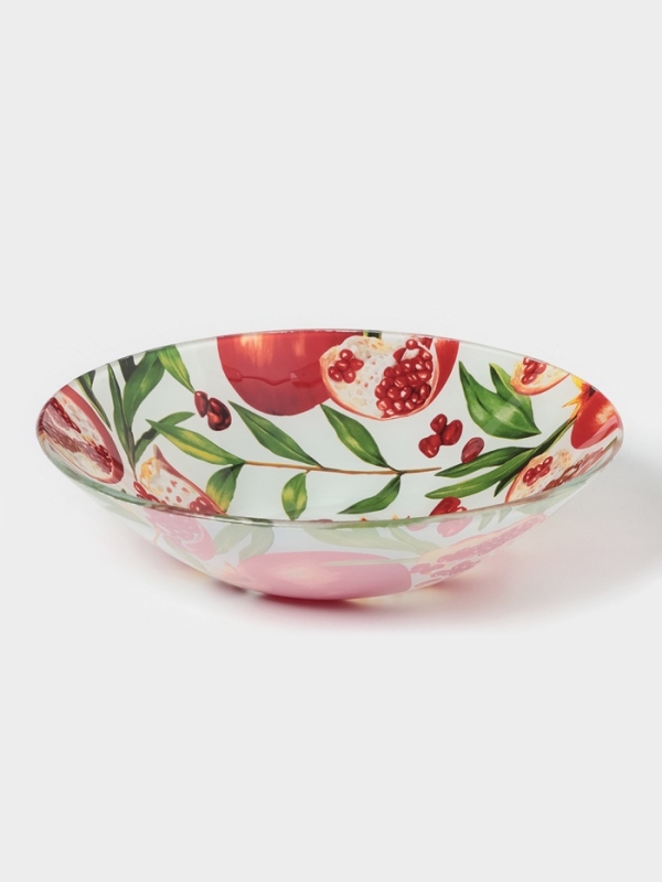 Салатник Доляна &laquo;Гранат&raquo;, d=22,3 см, стекло, рисунок
