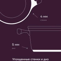 Кастрюля 4,4 литра с крышкой антипригарная литой