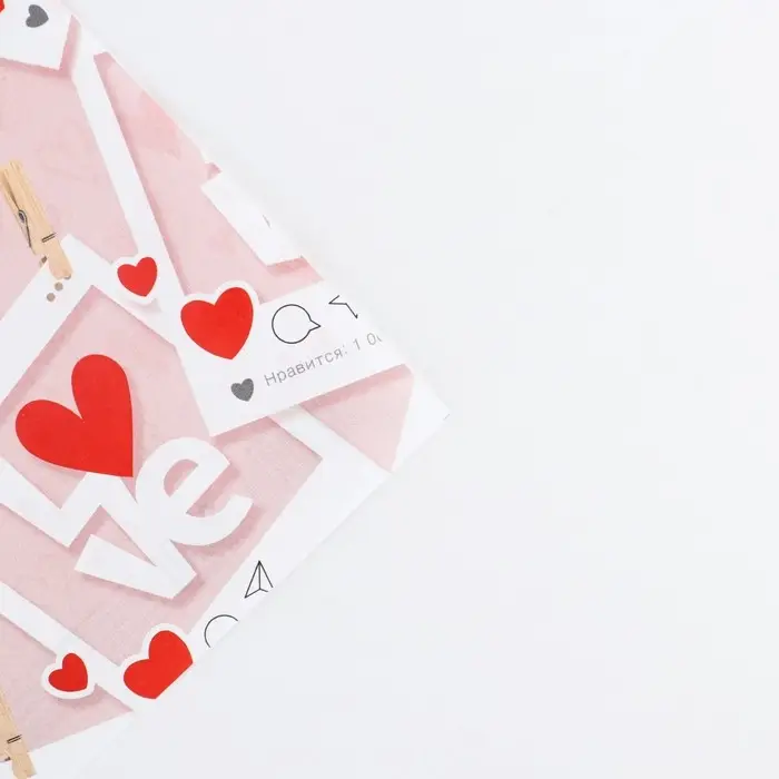 Бумага упаковочная глянцевая двухсторонняя &laquo;Там, где живёт любовь&raquo;, 70 х 100 см