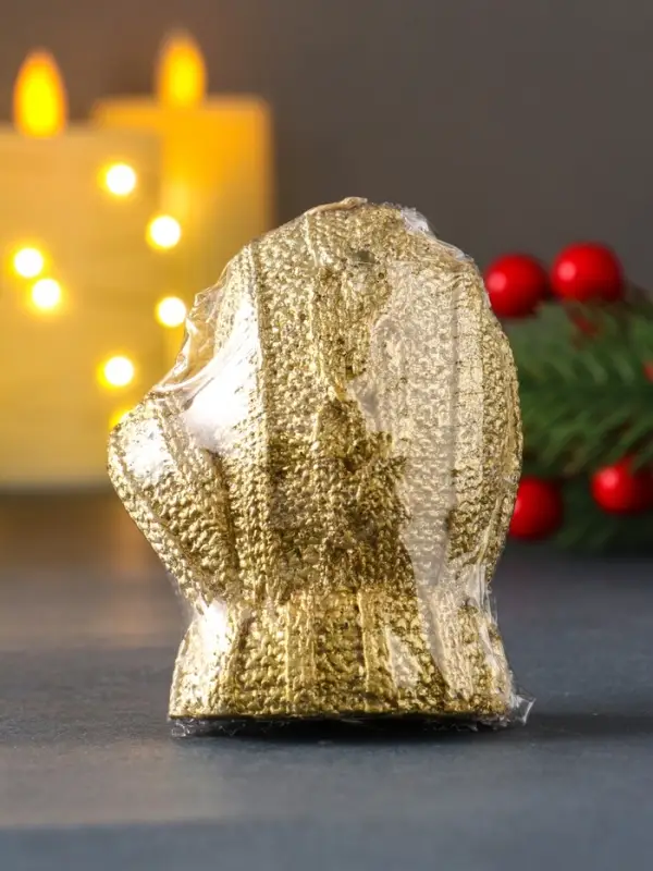 Свеча "Варежка", лак золото