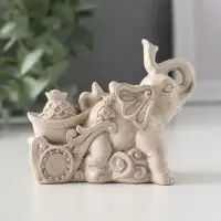 Фигура &laquo;Слоник с мешком денег&raquo;, 6.5&times;4&times;8.5 см, слоновая кость