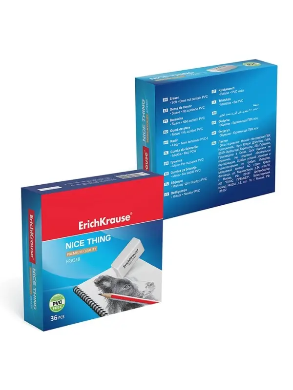 Ластик Erich Krause, Nice Thing, 40 х 19 х 15 мм, средней жёсткости, гипоаллергенный