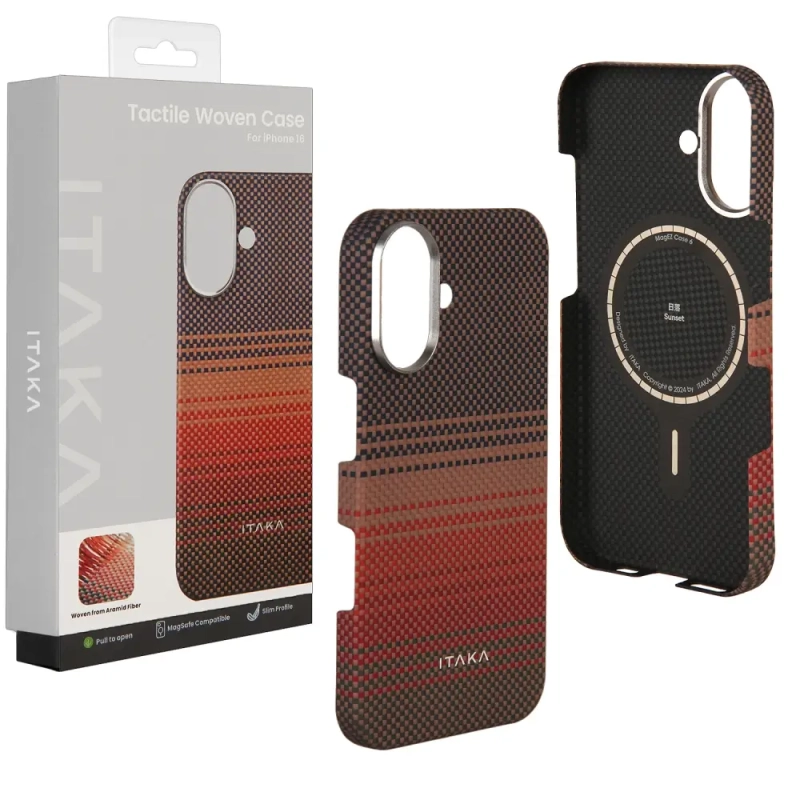 Чехол iPh 16 PITAKA Moonrise Tactile Woven case Sunset