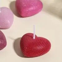 Набор свечей декоративных "Вафельные сердца" 5 шт 4,5х4,5 розово-фиолетовые 6,5х22,5х3,5 см   109135