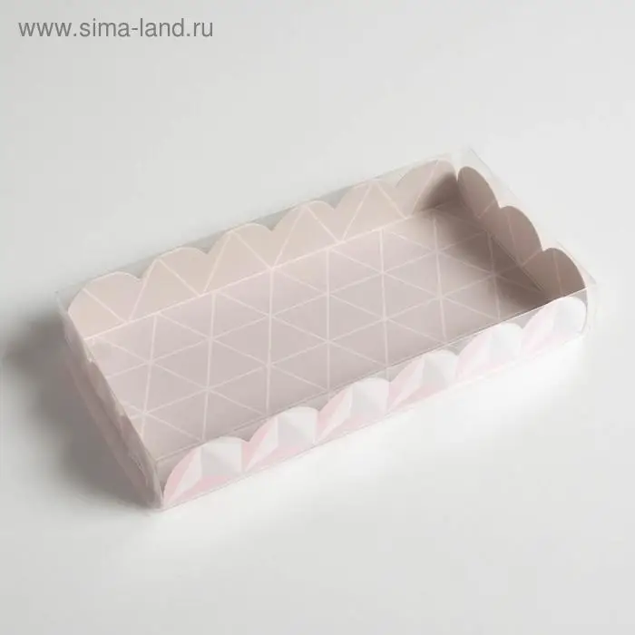 Коробка для печенья, кондитерская упаковка с PVC крышкой, &laquo;Тебе&raquo;, 21 х 10.5 х 3 см