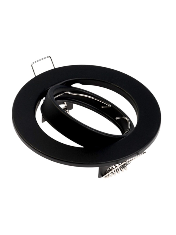 Светильник встраиваемый поворотный, под лампу MR16, круг, металл, черный