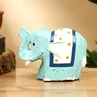 Сувенир &laquo;Слонёнок&raquo;, 12&times;5&times;9 см, дерево, бирюзовый