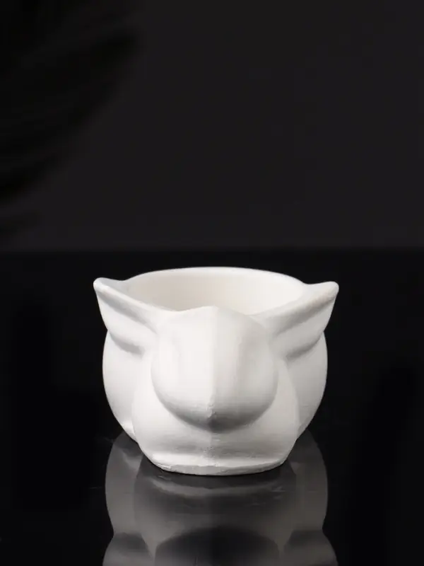 Подсвечник "Заяц" 9х6х4 см, натуральный, гипс