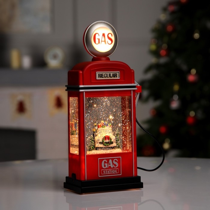 Светодиодная фигура &laquo;Бензоколонка&raquo; 11.5 &times; 28 &times; 7.5 см, пластик, батарейки ААх3 (не в комплекте), USB, свечение тёплое белое