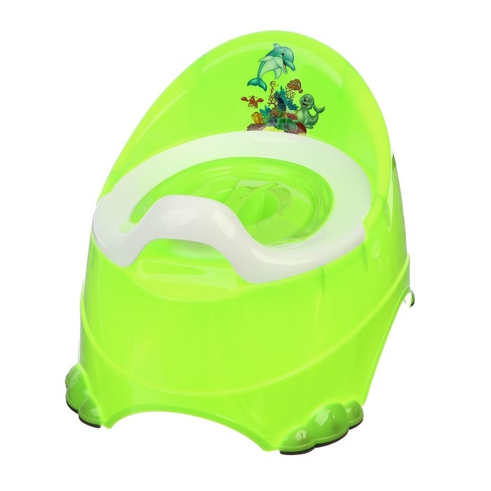 Горшок детский антискользящий &laquo;Бэйби-Комфорт&raquo; с крышкой, съёмная чаша, цвет салатовый