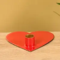 Подсвечник на 1 свечу "Love is..." в форме сердца красный 12,5х12,5х3 см