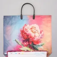 Пакет "Цветы ассорти", полиэтиленовый с пластиковой ручкой, 38 х 34 + 3 см, 90 мкм