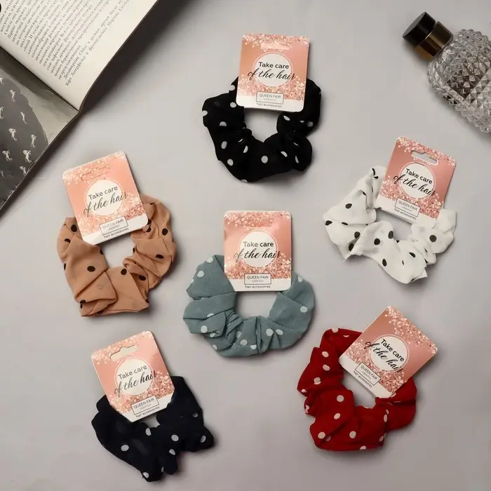 Резинка для волос "Орбита" классика горох, 10 см, микс