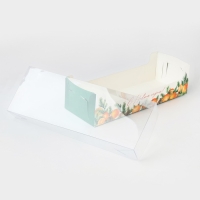 Коробка для кондитерских изделий с пластиковой крышкой &laquo;Тепла и Уюта&raquo;, 30 х 8 х 11 см, Новый год