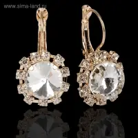 Серьги со стразами &laquo;Круг&raquo; вечеринка, крупный, миксы