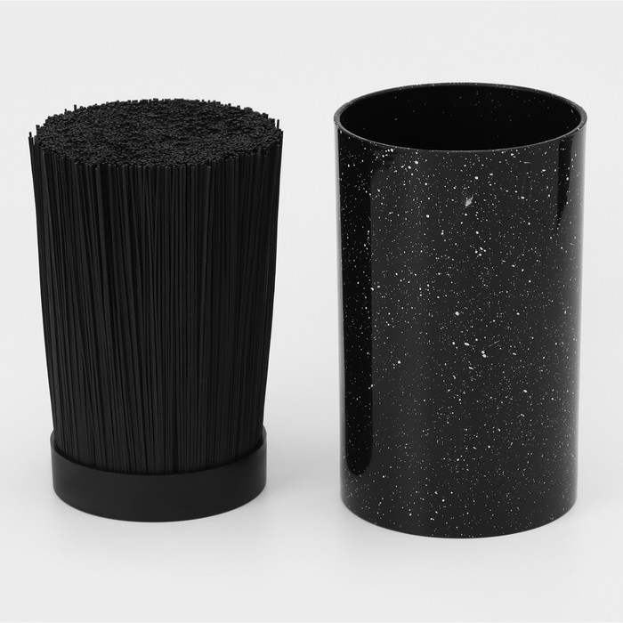 Подставка для ножей с наполнителем Доляна &laquo;Зефир&raquo;, 11&times;18 см, цвет чёрный