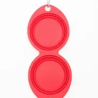 Миска силиконовая двойная, складная, красная