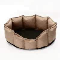 Лежанка для кошек и собак, рогожка, искусственный  мех, 65 х 50 х 20 см